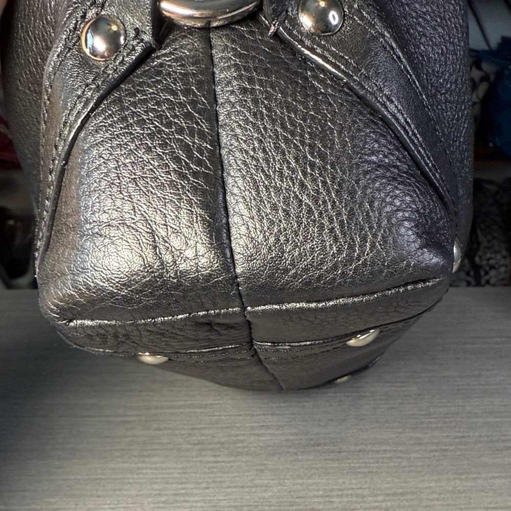 Coach Dark Gray/Black Leather Hobo Shoulder Bag - Picture 9 of 15